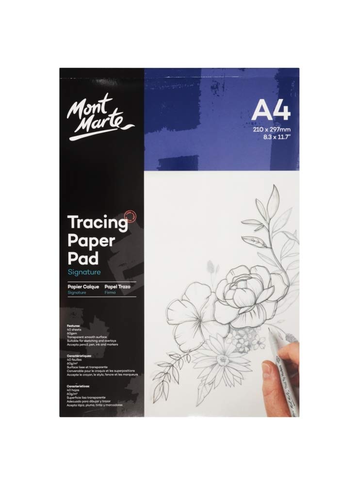 Mont Marte MM Tracing Paper Pad 60gsm 40 sheet A4