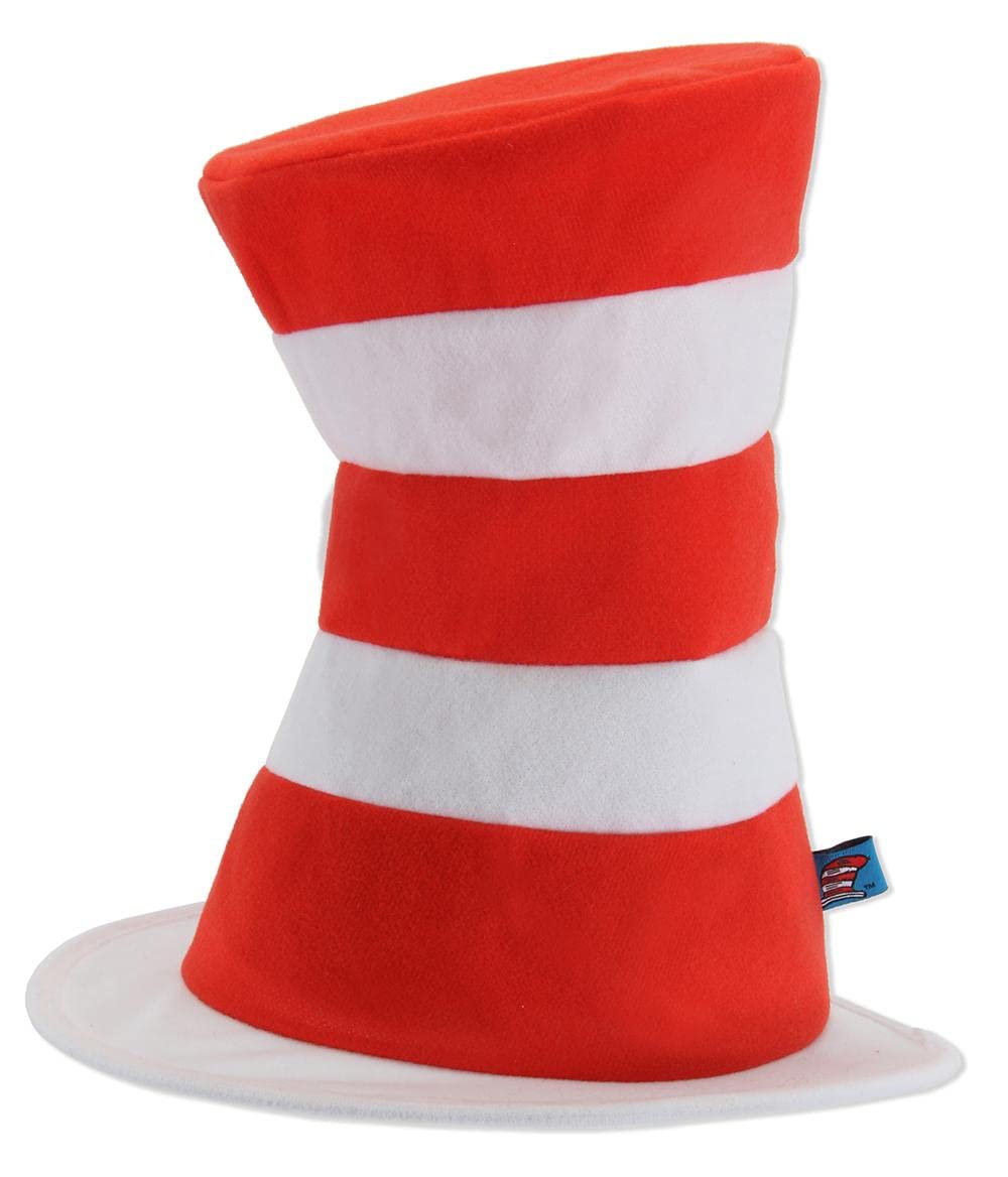 elopeCat in the Hat Costume Hat for Adults - Sturdy Red & White Striped Felt Hat