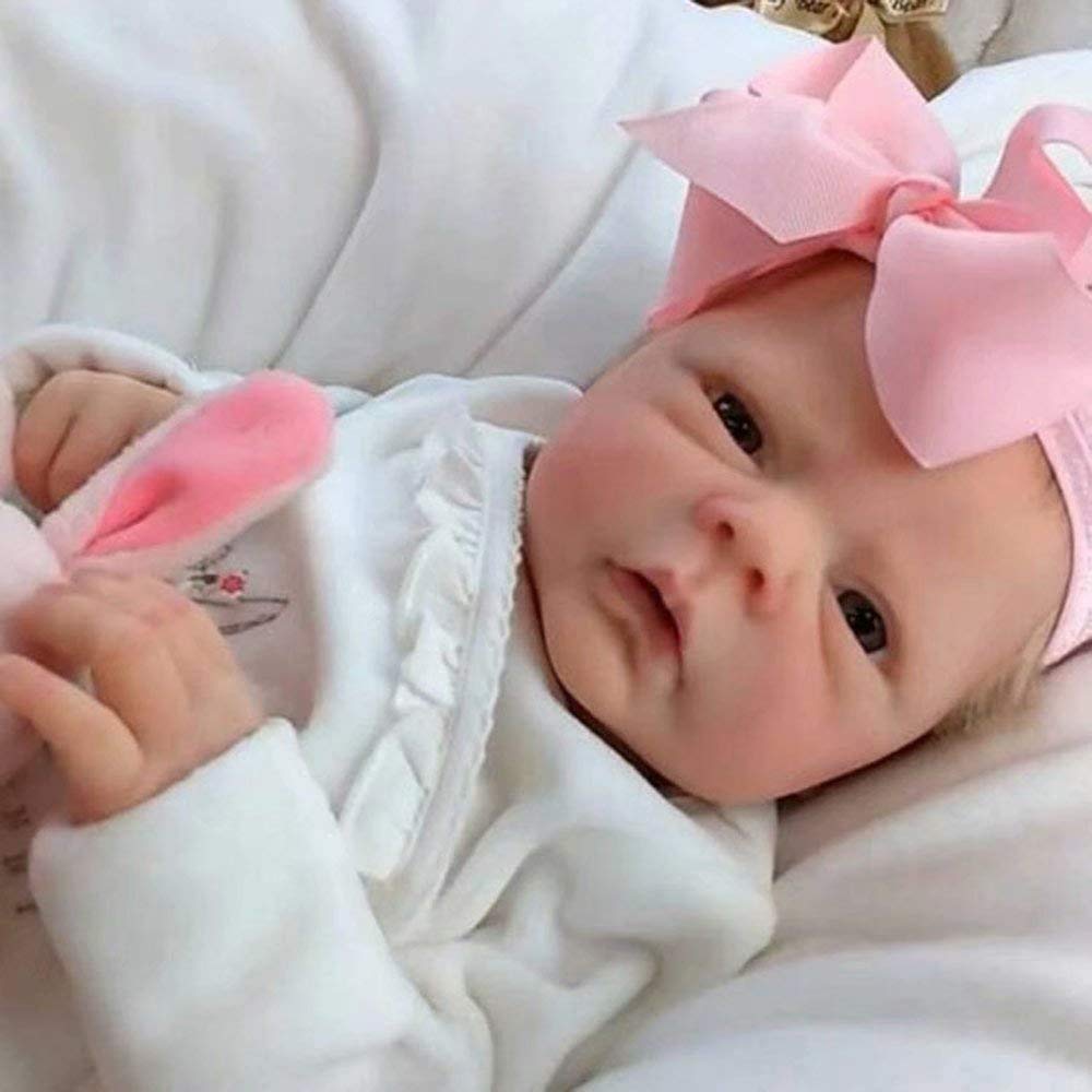 Lifelike Reborn Baby Dolls 18 Inch, Handmade Realistic Newborn Girl, in Soft Vinyl and Weightd Body for Daughter, Mother, Birthday Gifts