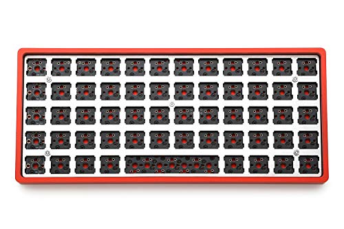 Drop + OLKB Preonic Keyboard MX Kit V3 — Compact Ortholinear Form Factor, Programmable QMK PCBA, Kaihua Hotswap Sockets, USB-C, Anodized Aluminum Case (Red)