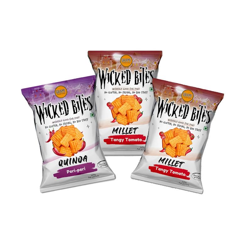 Grami Millet Wicked Bites|Nutritious and Gluten-Free Snack| Energy|Healthy Cravings|Each Pack 40g|Pack of 3…