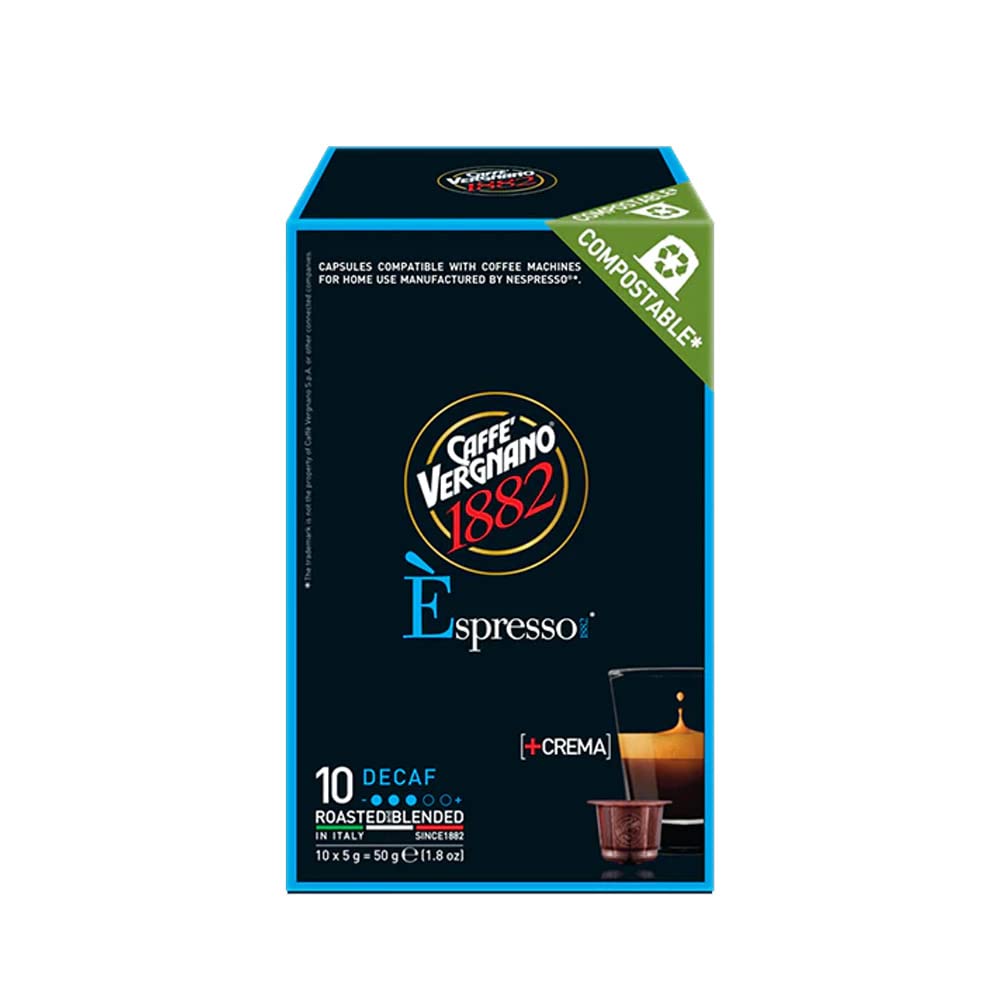 Caffè Vergnano 1882Espresso DECAF Nespresso Compatible Coffee Capsules x 10