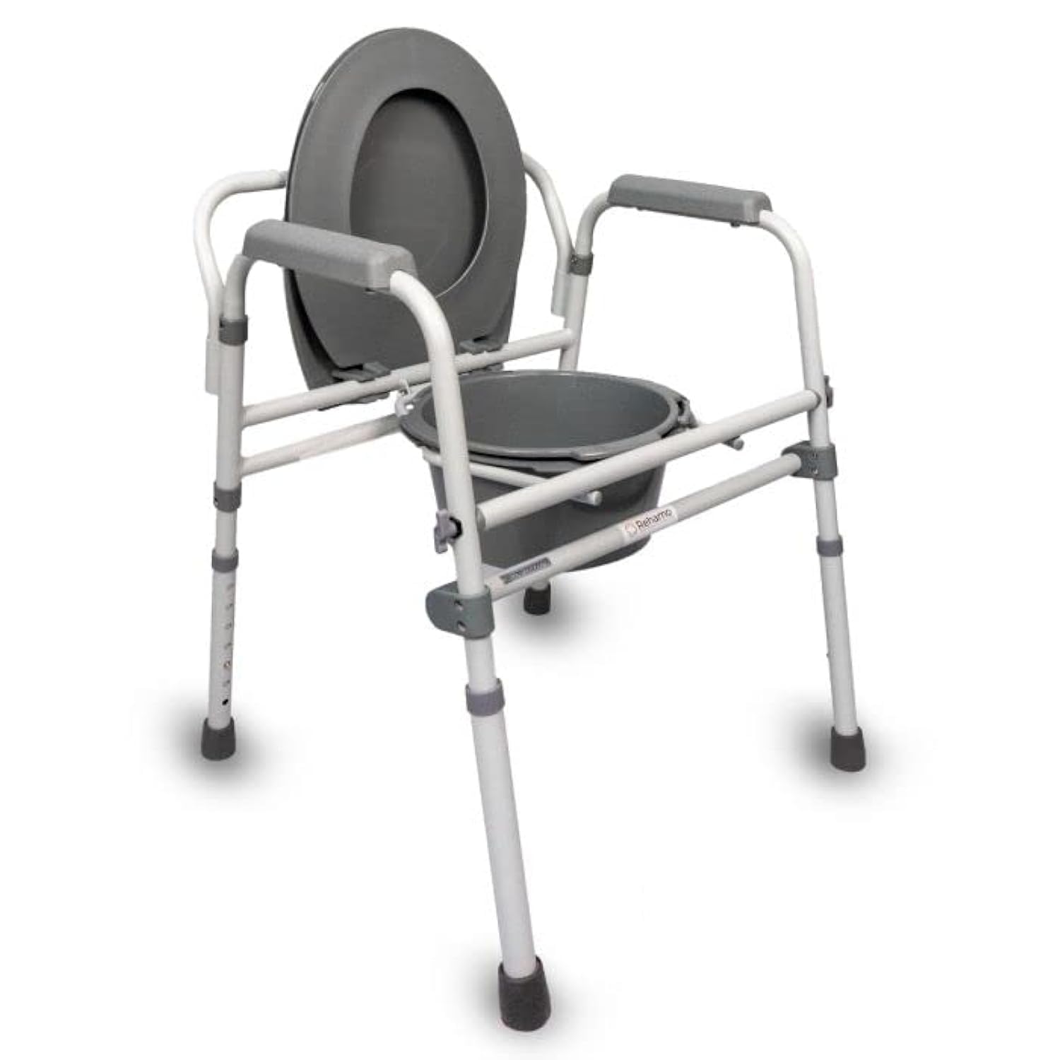 Rehamo Comy BA Folding Commode Chair Without Wheels for Elderly, Disabled, Adults, Medical Commode Stool, Washroom Chair for handicapped, Adjustable Commode Seat, Hospital Toilet Chair for Patients