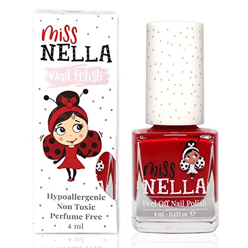 MISS NELLASTRAWBERRY 'N' CREAM – Safe Special Bold Red Nail Polish for Kids, Non-Toxic & Odour Free Formula for Children and Toddlers, Natural Water Based for Easy Peel Off