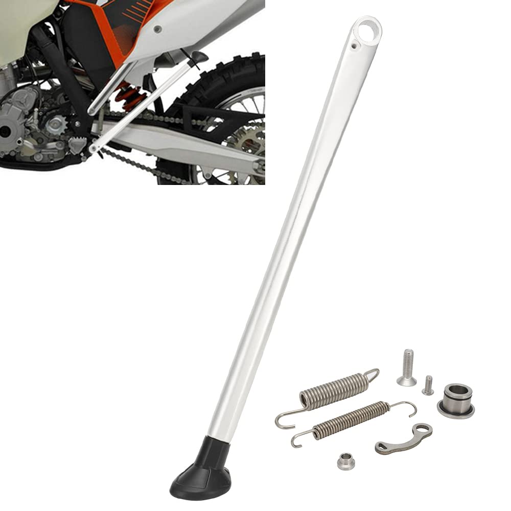 JFG RACING Dirt Bike Kickstand Side Stand Forging Aluminum With Springs For XC XCW XCF EXC EXCF 150 200 250 300 350 400 450 500 505 530 - Silver