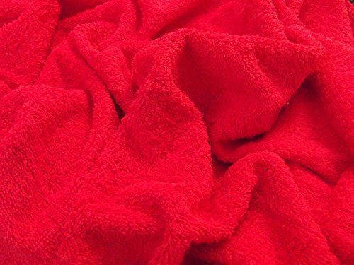 Double Sided Cotton Terry Towelling Fabric Material - RED, 1Mtr 150cmx100cm