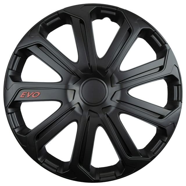 Shield Autocare © Car Wheel Trims 16" Hub Caps Plastic Covers Set of 4 Evo Black Wheel Trims_1799