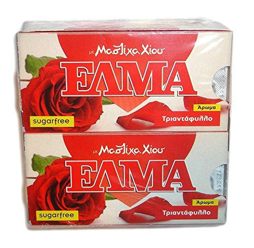 Chios Elma Mastic Gum Red Rose Flavor 20x10 Pieces / 20x14gr - From 100% Fresh Original Xios (Masticha or Mastixa)