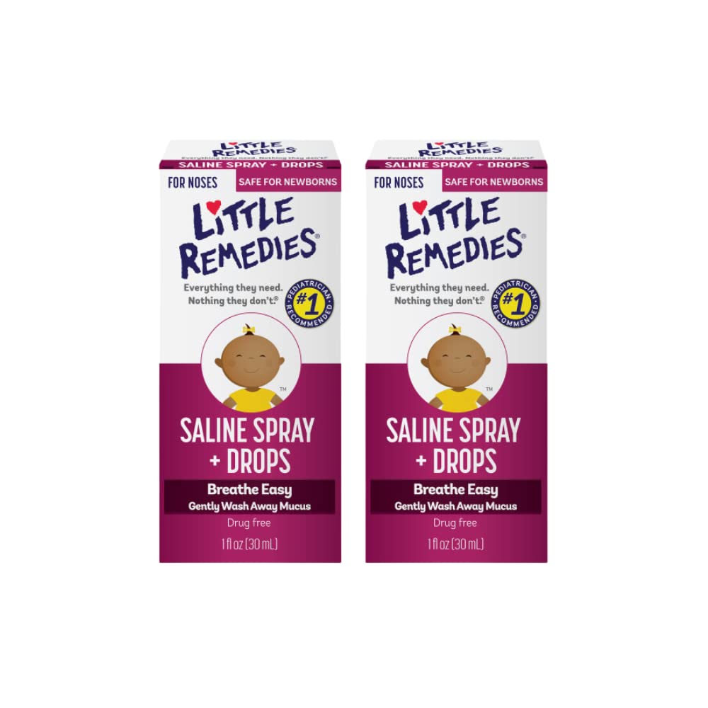 Little Remedies Little Noses Saline Spray Drops - 1 Fl Oz (Pack Of 2)