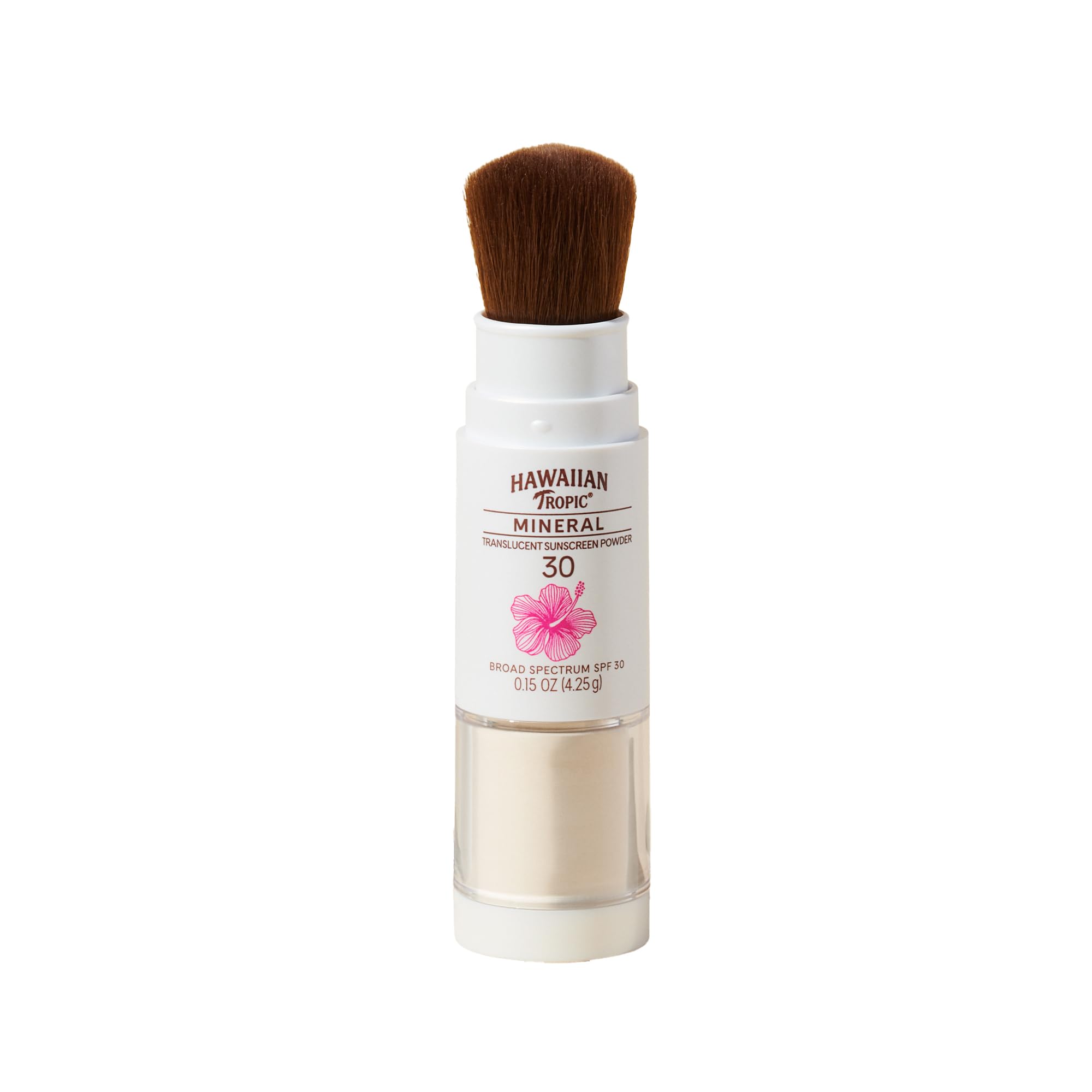 Hawaiian Tropic Mineral Powder Sunscreen Brush SPF 30 | Stocking Stuffers for Adults, Christmas Gifts, Winter Vacation Essentials, SPF Powder Sunscreen for Face, Brush On Sunscreen Powder, 0.15oz