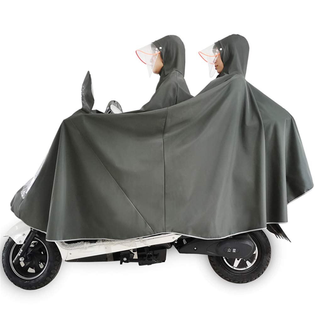 Double Rain Poncho, Windproof Waterproof Scooter Rainwear Full Protection Motorcycle Hoodie Bike Raincoat