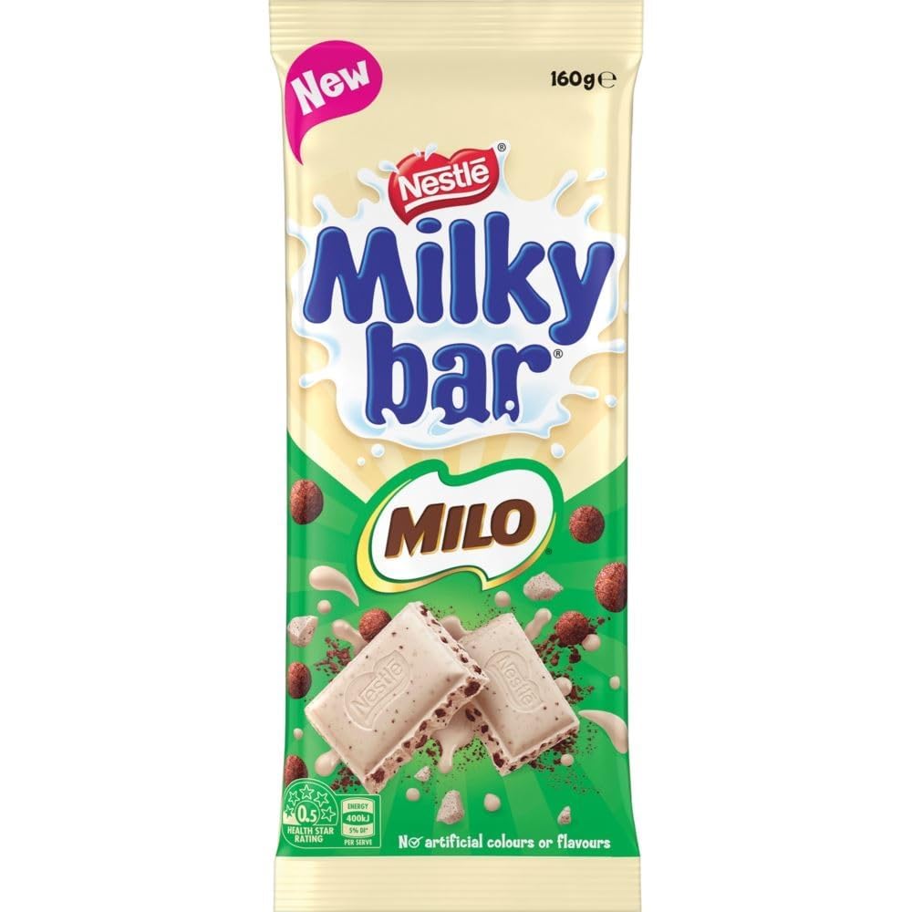 Nestle Smooth Milky Milo Bar White Choc Filled with Crispy Choc-Malt Smooth And Delicious Bar 160gm