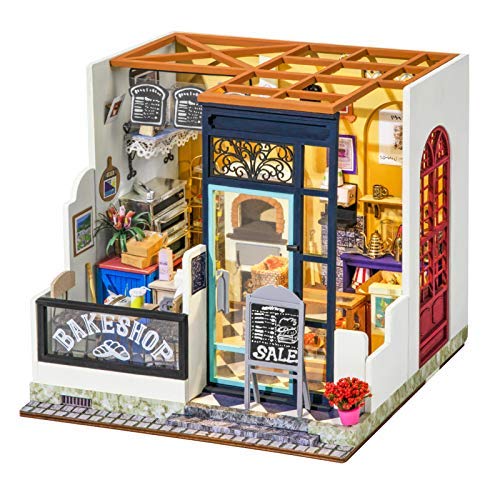 ROKR RoWood DIY Miniature Dollhouse Kit, Tiny House Model Kits for Adults Teens - Nancy's Bake Shop