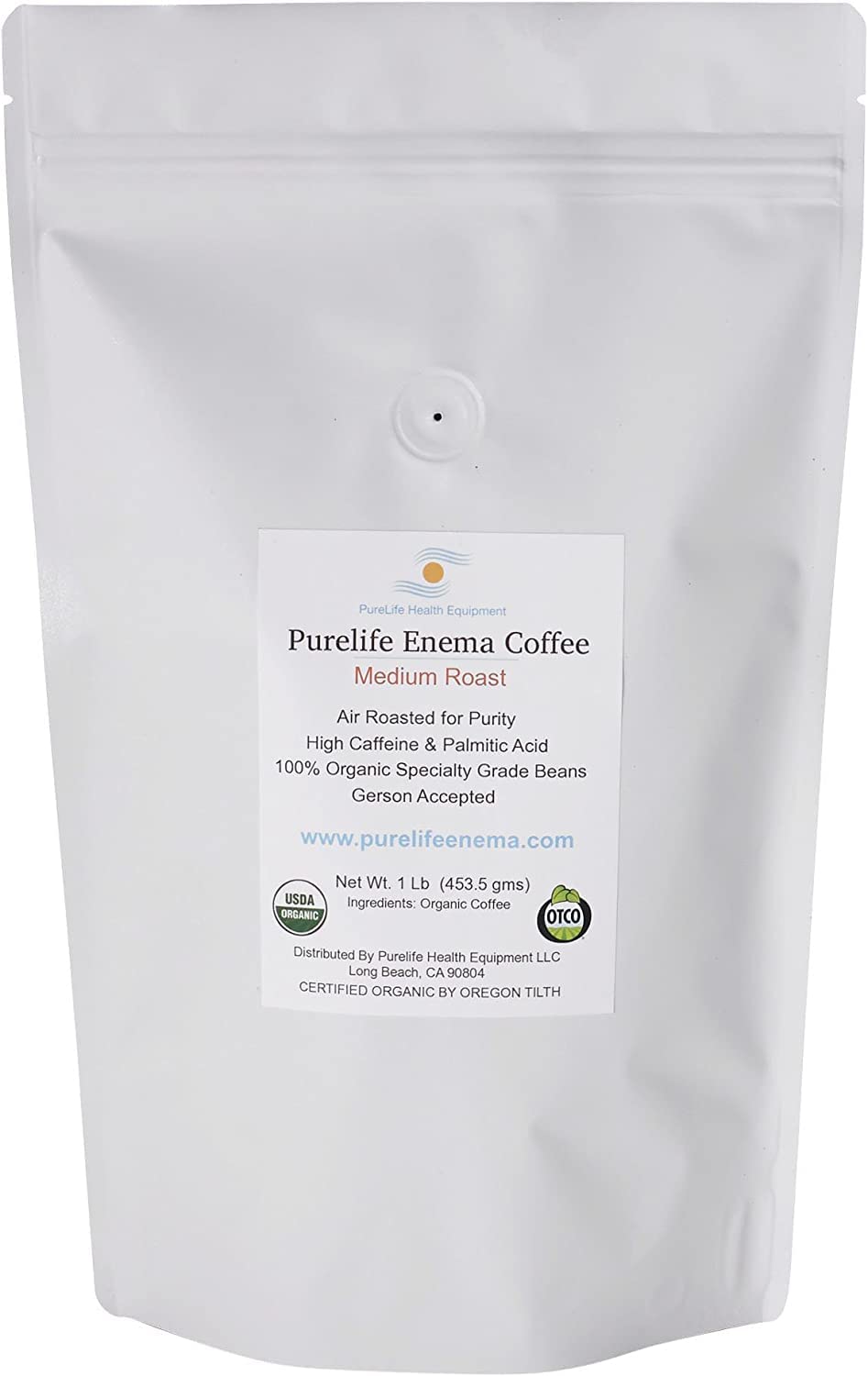 Enema Coffee 1 Lb Bag, Mold Free Organic Coffee Enema, Green Beans, Ground Pure Life Enema Coffee, Natural Detox and Cleanse