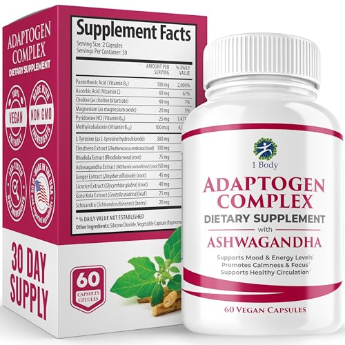 1 Body Adrenal Support - Cortisol Manager - A Complex Formula Containing Rhodiola Rosea