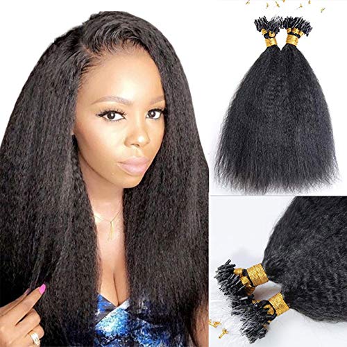 Straight Micro Loop ring Human Hair Extensions Straight Micro Link Human Hair Extensions 100g 1g/s 100s Natural Color 22 Inch