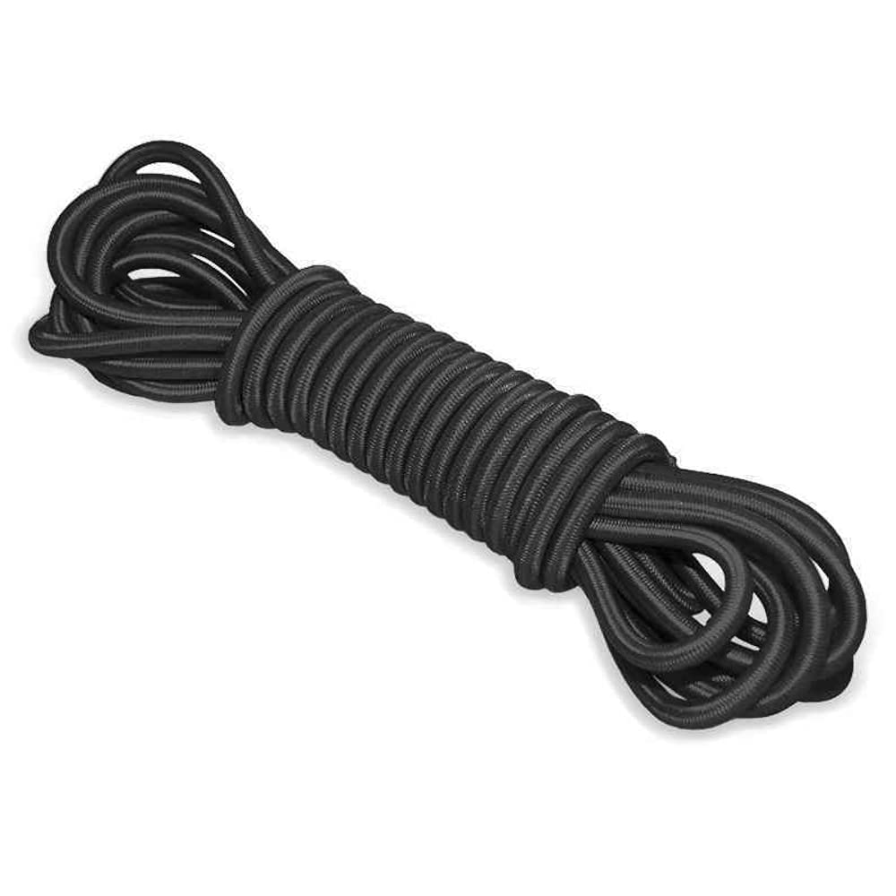 SolaDirect 10 m / 32 ft of 10 mm Black Elastic Bungee Rope Shock Cord Tie Down