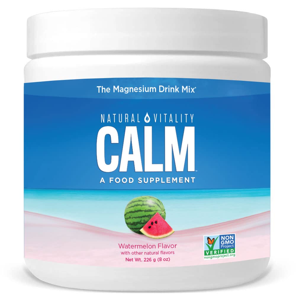 Natural Vitality Calm, Magnesium Supplement, Anti-Stress Drink Mix Powder, Original, Watermelon - 8 Ounce