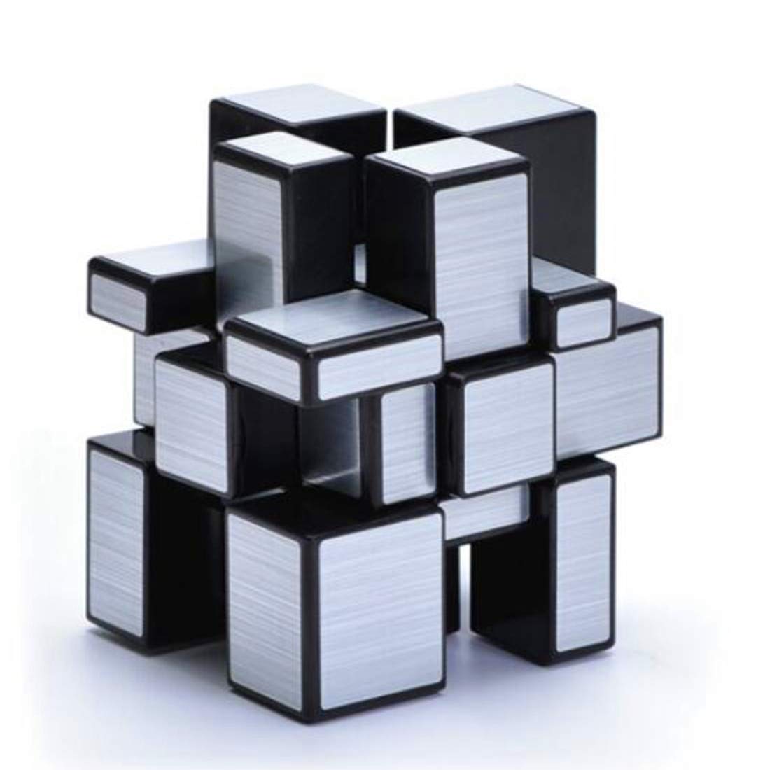 CuberSpeed Mirror Cube 3x3x3 Silver Sticker Magic Cube Black 3x3 Silver Mirror Blocks Speed Cube Mirror Cube 3x3x3 Speed Cube