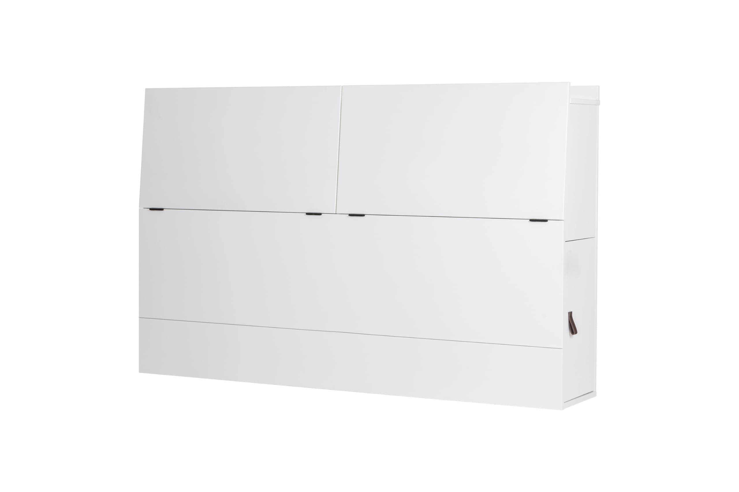 memomad Bali Headboard Storage Bookcase Style with 4 Doors Compartments (King Size, Off White)