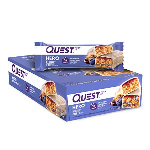 quest bar blueberry - Quest Nutrition Blueberry Cobbler Hero Protein Bar, Low Carb, Gluten Free, Soy Free, 10 Count