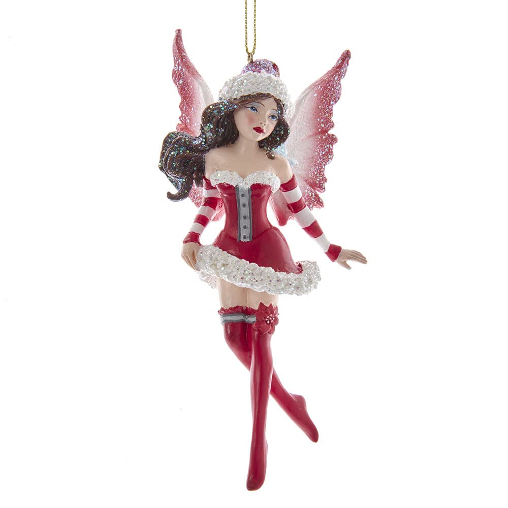 Kurt S. Adler Amy Brown Miss Santa Fairy Ornament, 6-Inch, Red