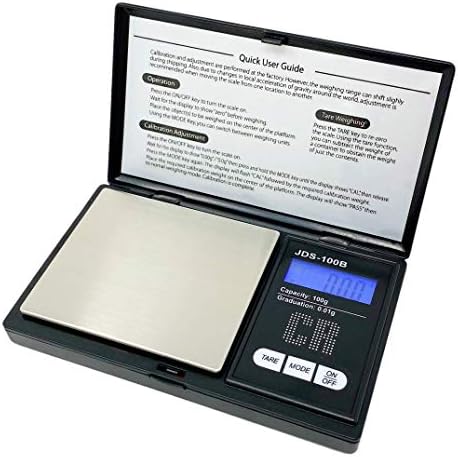 CR Scale Digital Pocket Scale - 1pc Premium Digital Food Scale 100g by 0.01g Digital Grams Scale Digital Scale Weight Scale Kitchen Scale Black Gram Scale Portable Scale (JDS-100B) (Battery Included)