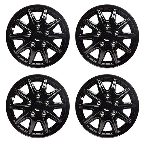 TopTech Revolution 14 Inch Wheel Trim Set Gloss Black Set of 4 Hub Caps Covers