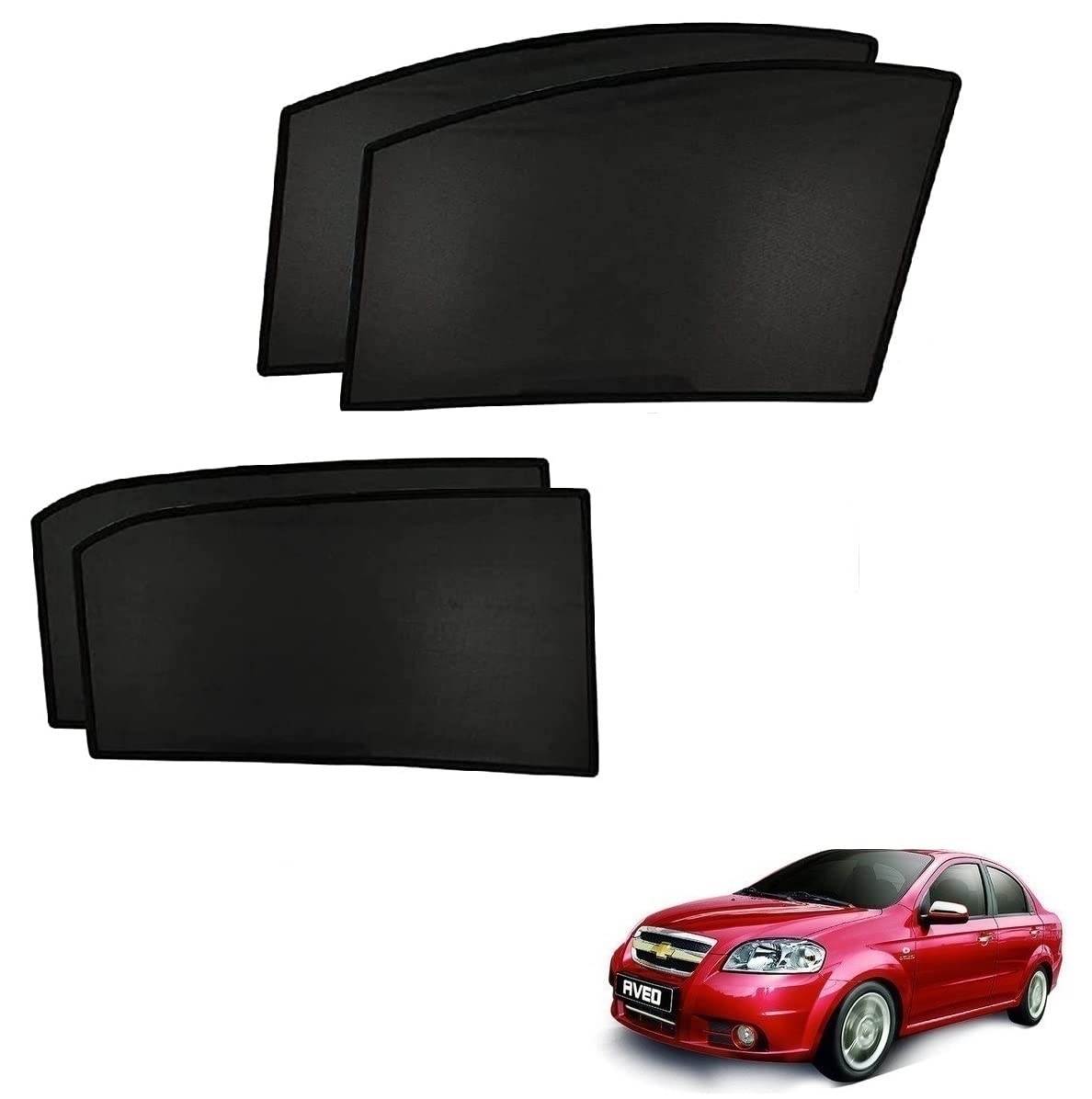 Kozdiko Custom Fit Car Sun Shades Fix Non Magnetic Curtains Mesh Compatible for Chevrolet Aveo