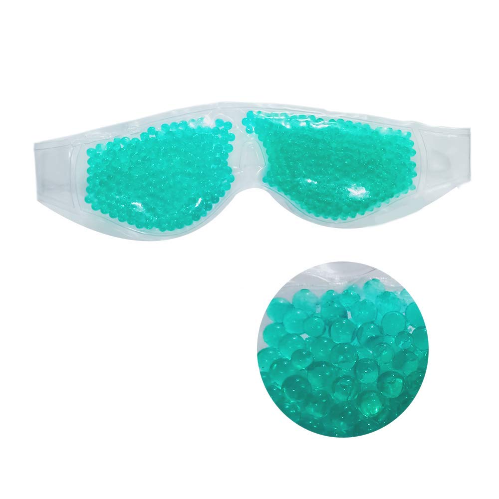 Epyz Relaxing Gel Brads Eye Mask with Strap-on Cooling Relaxation for Tired Eyes, (Pack Of 1,Green) (Aqua Blue)