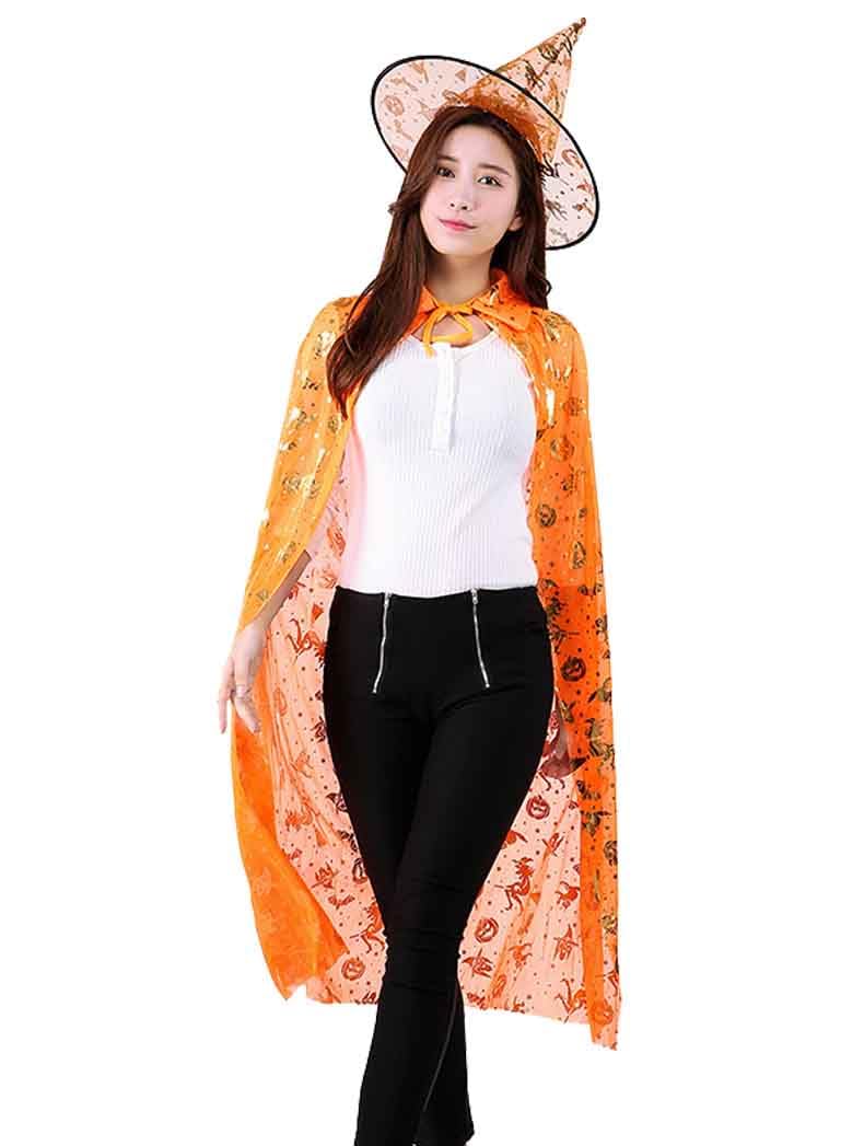 FancyDressWale Nylon Halloween Costume for Adults - Orange