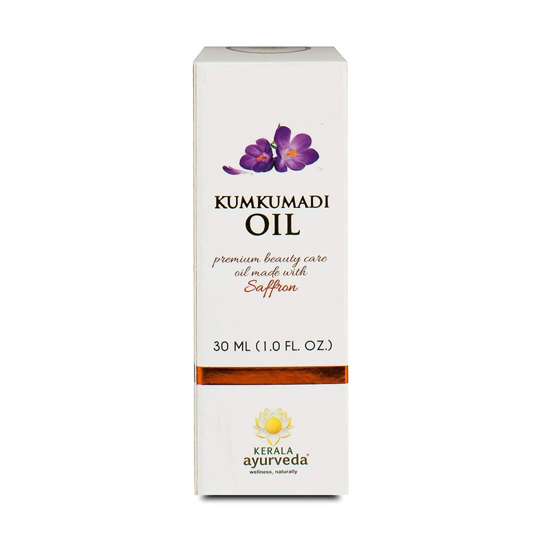 Kerala AyurvedaKumkumadi Oil - Traditional Face Oil with Saffron, Sandalwood & Manjistha to Support Healthy Skin for Naturally Glowing & Radiant Skin, 30 ml