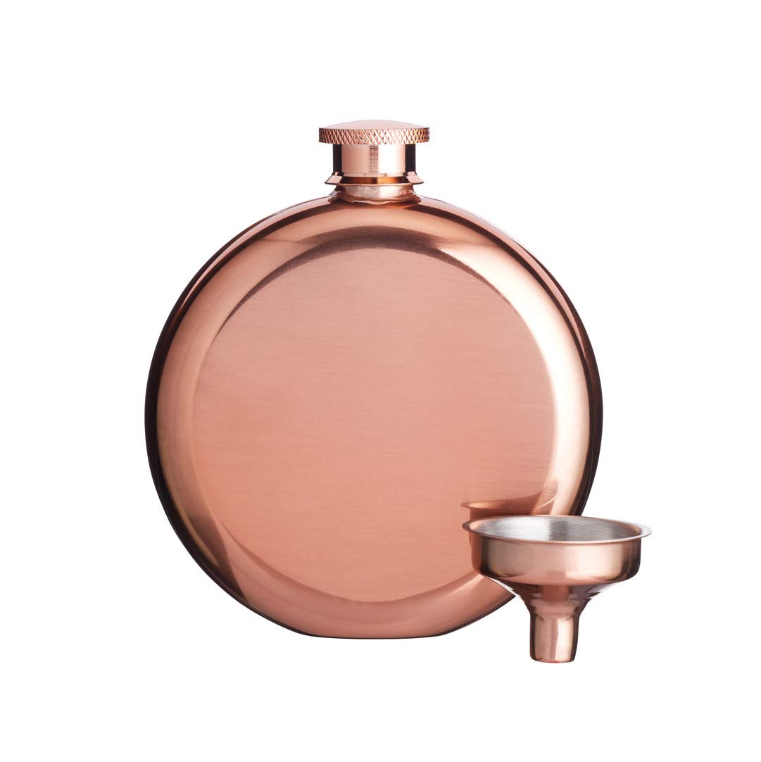 Bar Craft Stainless Steel Copper Finish 140ml Hip Flask, Gift Boxed