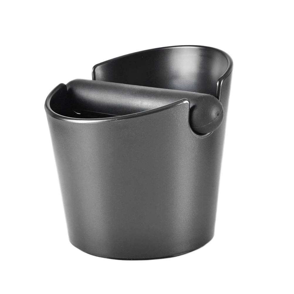 HemotonEspresso Grinds Waste Container Coffee Knock Box Anti-slip Espresso Dump Bin for Home Cafe Open Mouthed Black