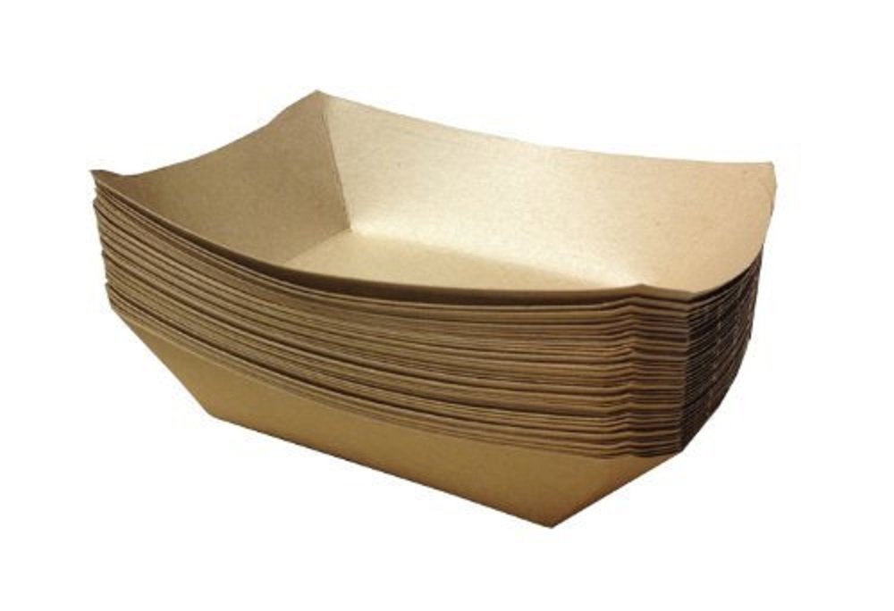 URPARTY - Premium Brown Disposable Paper Food Serving Tray - 2.5 lb capacity - Heavy Duty - Large 50 pcs