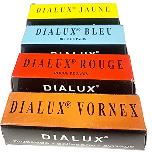 Dialux Polishing Compound 4 Bars Jewelers Rouge - Red Blue Brown Tripoli Yellow