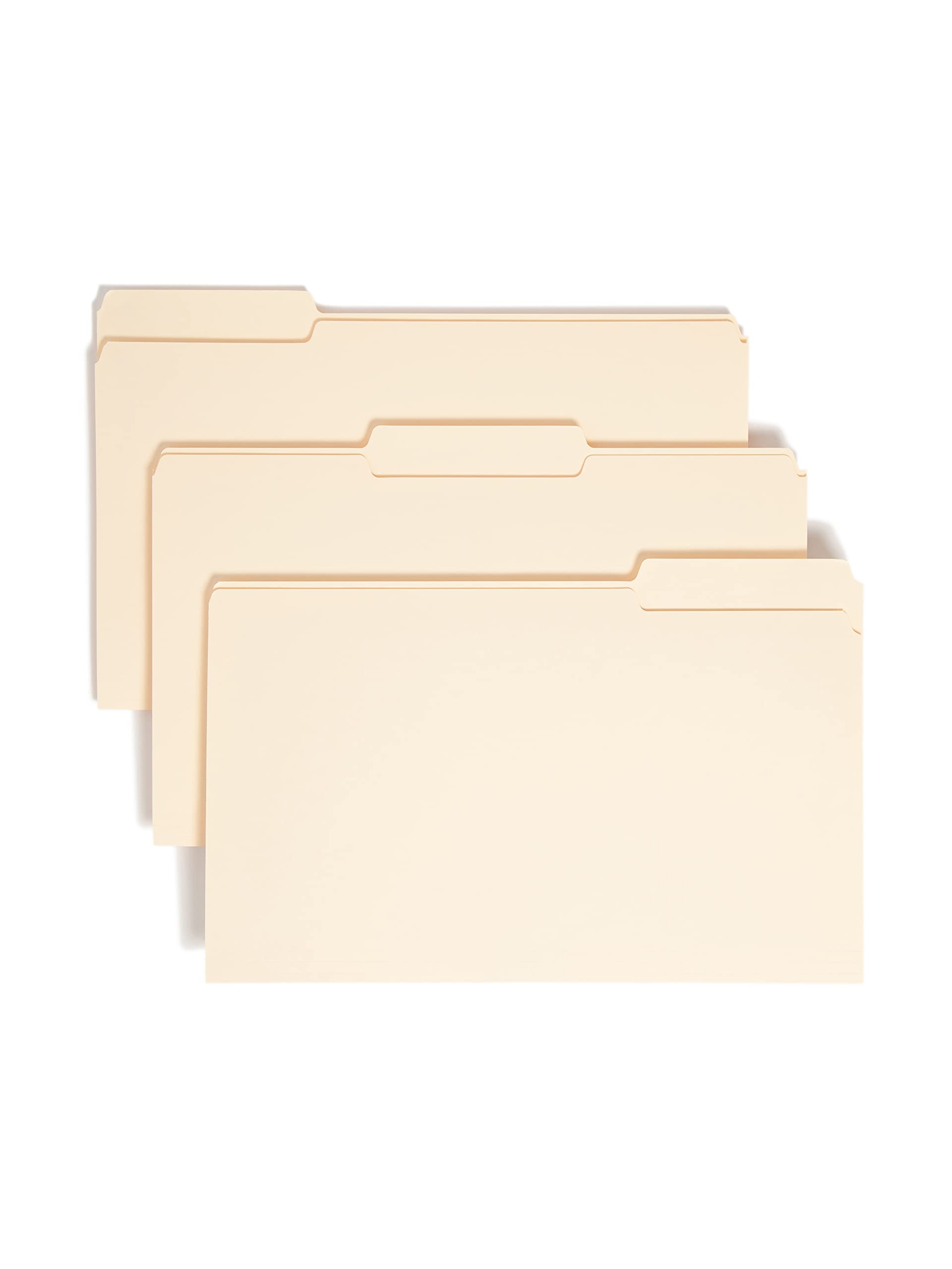 Smead File Folder, 1/3-Cut Tab, Assorted Positions, Legal Size, Manila, 100 per Box (15330)