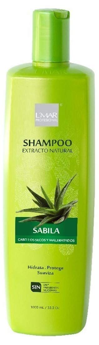 L’mar Champu Extracto Natural Sábila Para Cabellos Secos Y Maltratados, Hidrata Protege, Suaviza | Shampoo Extract Natural Aloe Vera For Dry And Battered Hair Moisturizes Protects Lmar 33.8Oz-1000m