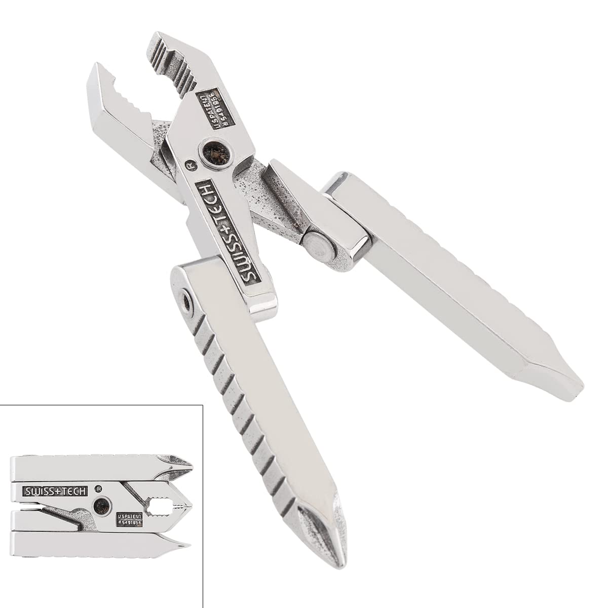 Multitool Pliers Universal Multifunctional Mini 420 Stainless Steel Foldable Plier Clamp with Straight Screwdriver and Cross Screwdriver for Keychain Tool