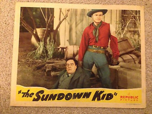 THE SUNDOWN KID - DON "RED" BARRY - ORIGINAL 11X14 LOBBY CARD .