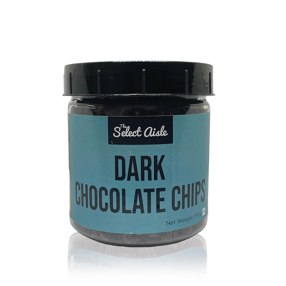 The Select Aisle's Dark Chocolate Chips - 250g [Dark Chocolate Compound|Choco Chips for Baking,Ice Creams, Overnight Oats|Choco Chips|Dark Chocolate for Baking|Choco Chips for Cake Decoration]