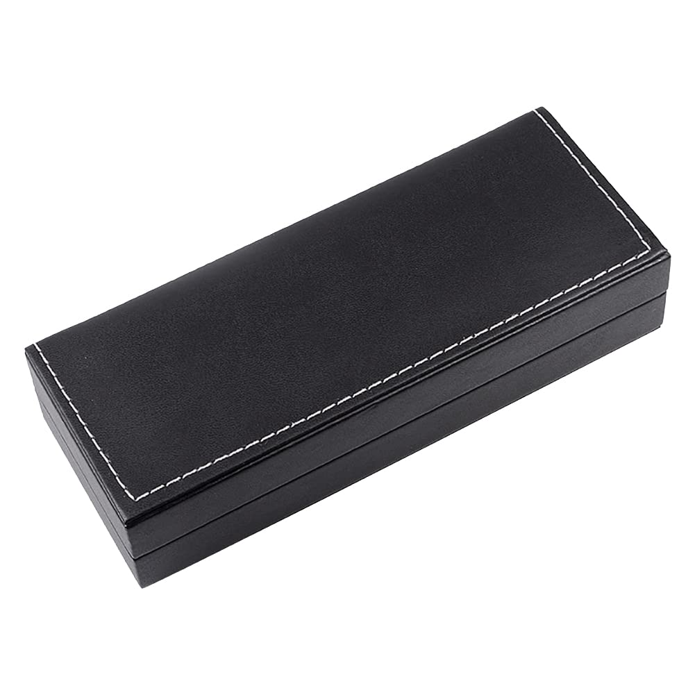 FSSTUDPU Leather Pen Gift Box Empty Pencil Storage Case Single Pen Collection Box Pen Display Container Business Office School Supplies for Men Women Black