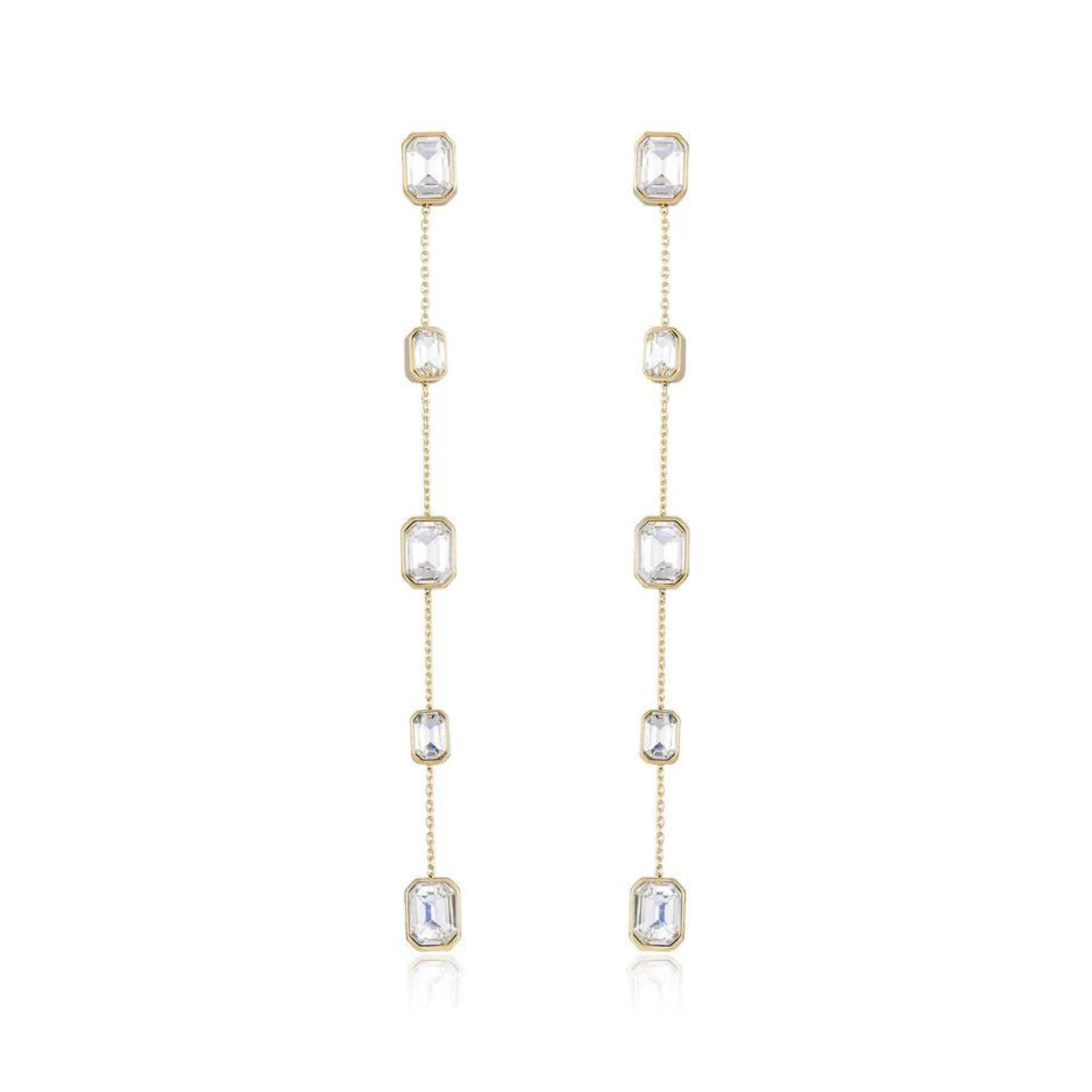 EttikaGold Earrings for Women. Jewelry, Birthday Gifts For Women. Iconic Crystal 18k Gold Plated Drop Earrings. Jewelry