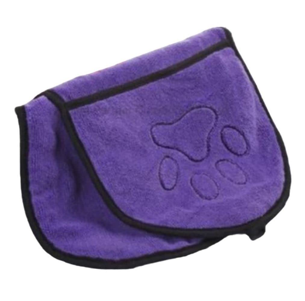 Beats of bliss Microfiber Towel for Drying Pets: Dogs, Cats, Hansters, Rabbits. Super Absorbent, Soft, Light, with Pocket Design for The Hands to facilitate The handling and Drying of Your pet