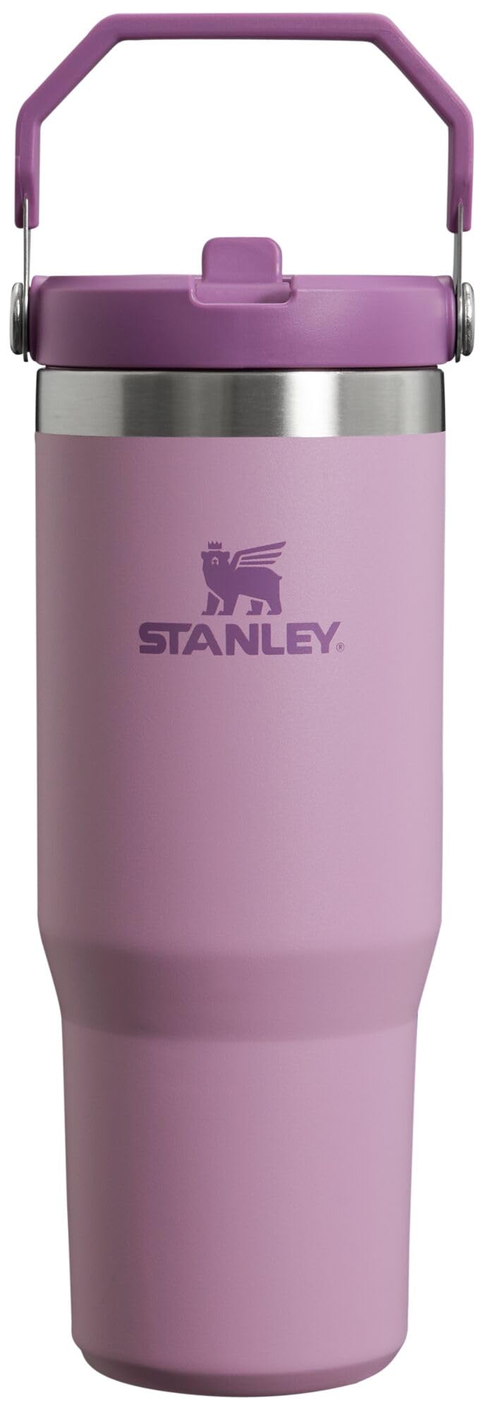 STANLEYIceFlow Flip Straw Tumbler with Handle 30 oz | Twist On Lid and Flip Up Straw | Leak Resistant Water Bottle | Insulated Stainless Steel |BPA-Free | Lilac