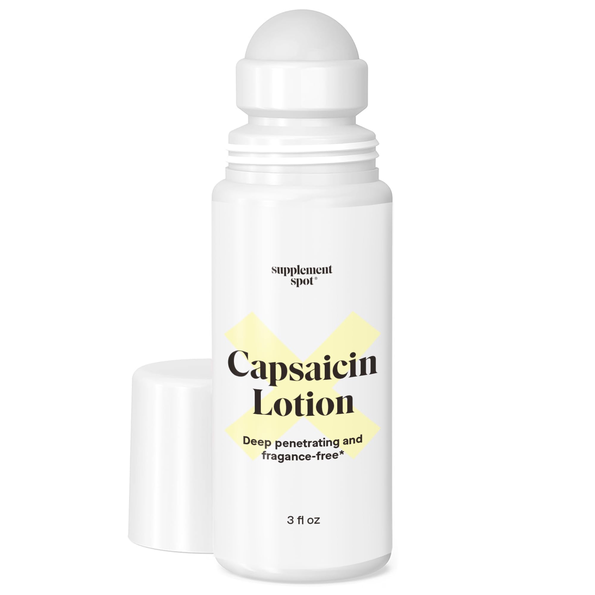 Capsaicin Lotion – Cream for Muscles & Joints – Deep Penetrating Roll On w/0.075% Capsaicin Cream – (3 oz)