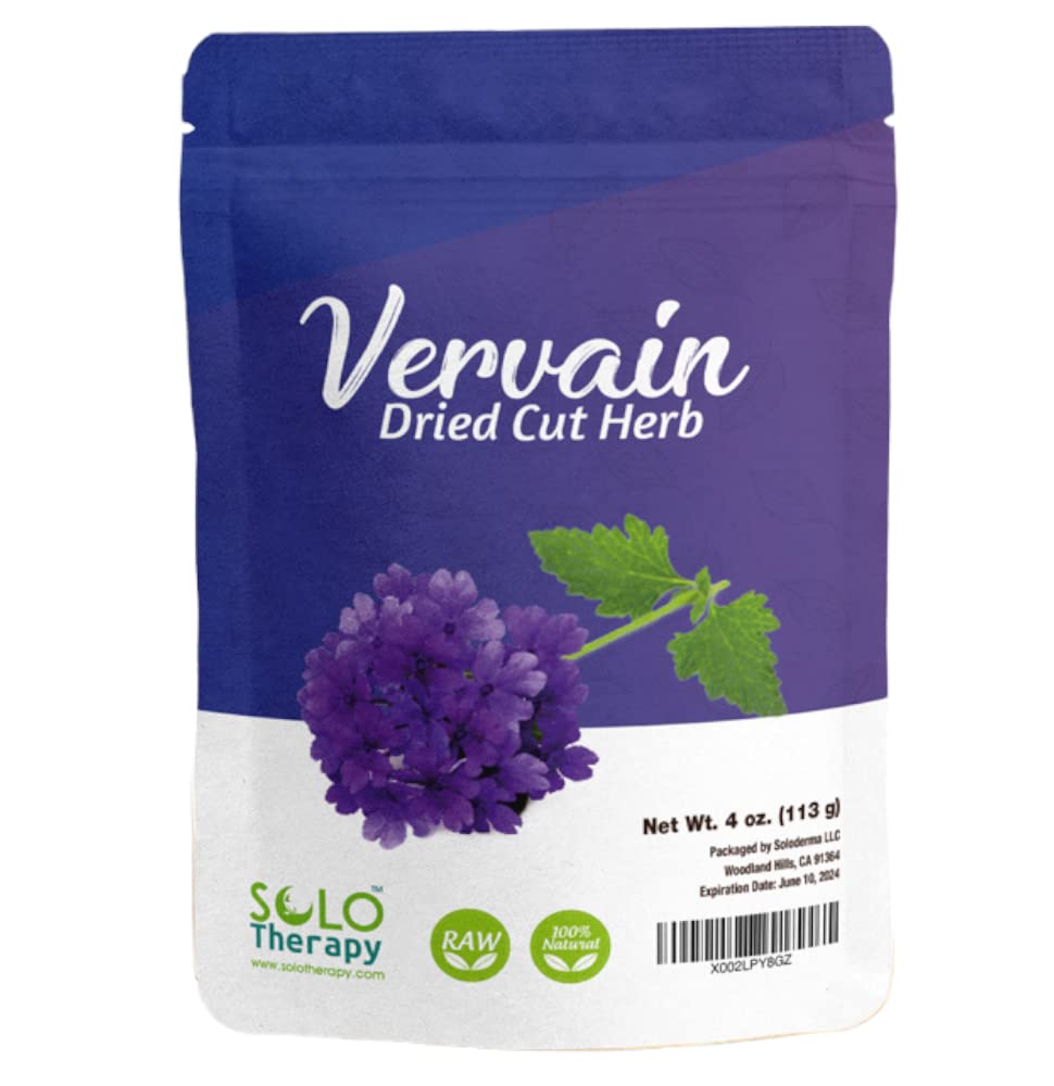 Solo TherapyVervain Dried Cut Herb 4 oz. , Vervain Herbal Tea , Resealable Bag, Product From Croatia, Packaged in the U.S.A. (4 oz.)