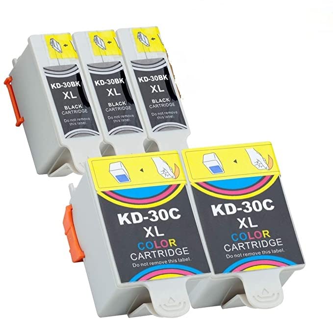 4 XL (2 SETS) Compatible Kodak 30XL (30B & 30CL) Ink Cartridges for Kodak Hero 2.2 3.1 4.2 5.1 ESP 1.2 3.2 C100 C110 C115 C300 C310 C315 C330 C360 Office 2100 2150 2170 - Black/Colour, High Capacity