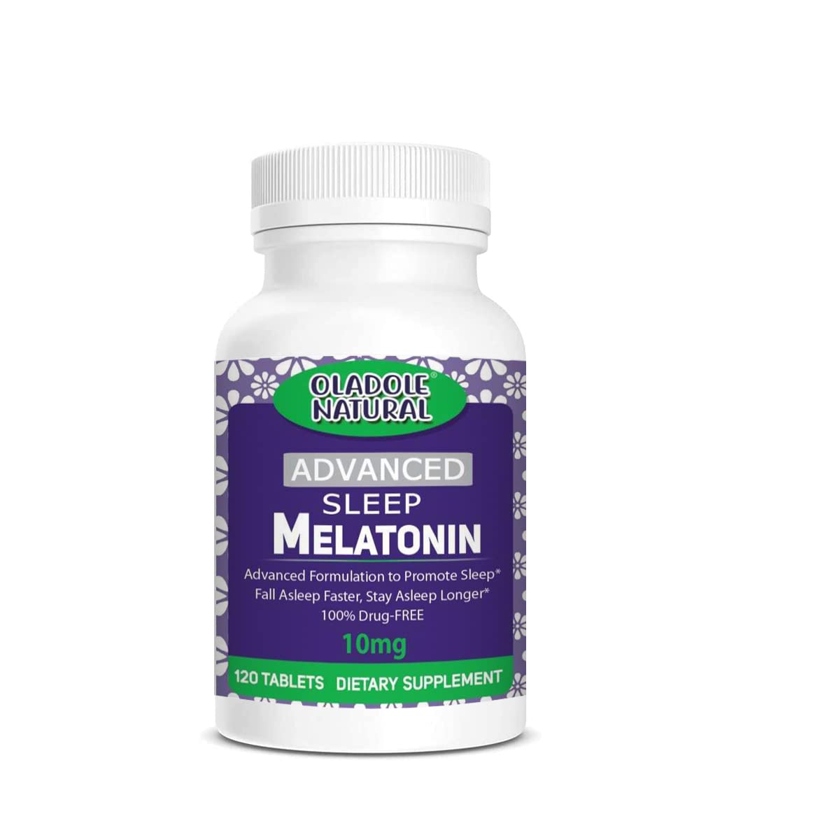 Oladole Natural Advance Sleep Melatonin with Vitamin B6 Helps You Fall Asleep Faster, 10mg -120 Tablets