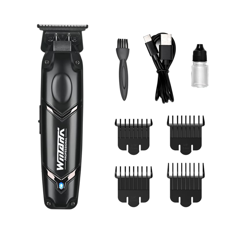 WMARKNG-2048 Premium Metal Body Professional Detail Trimmer 10000H+ Brushless motor (BLDC) DLC coating Blade Pro Li Outliner Cordless T Blade Hair Clipper 0.1 Gap Outlining for Barber Runtime 150min